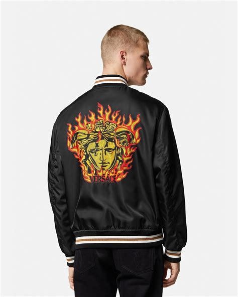 Medusa Flame Nylon Bomber Jacket 